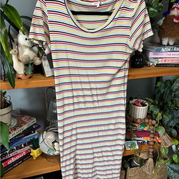 Sundry Striped Midi Tee Dress | Medium - Picture 2 of 6